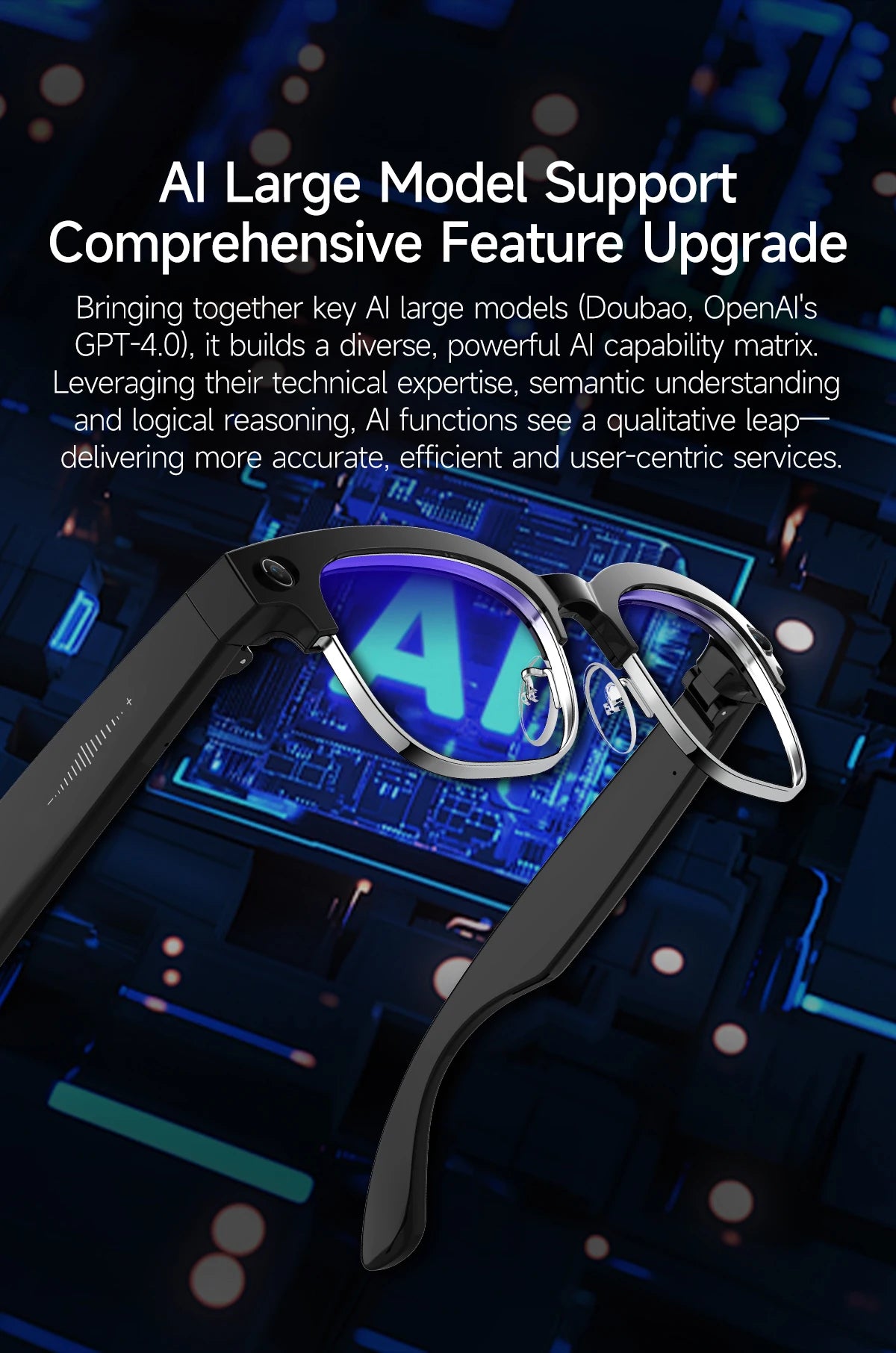 AI Smart Glasses with Camera, Calls, Translation & Audio