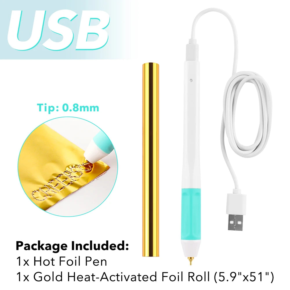 Długopis do hot foil z USB z folią