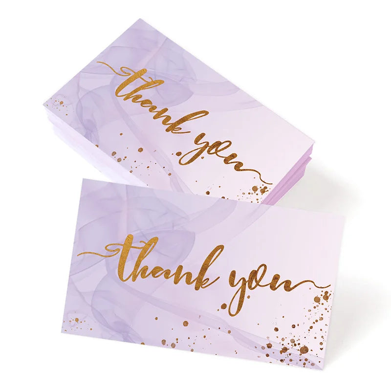 Gold Textured Thank You Cards - 50 Pack Elegant Gratitude Notes