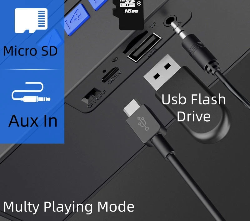 Mini Bluetooth Speaker with AUX and USB Charging