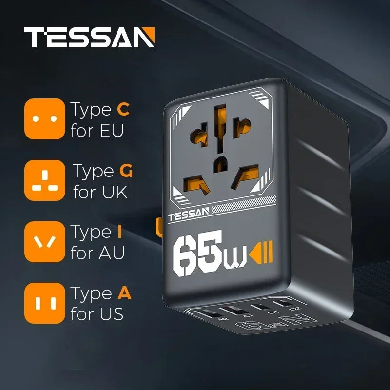 Universal Travel Adapter - USB Power Options