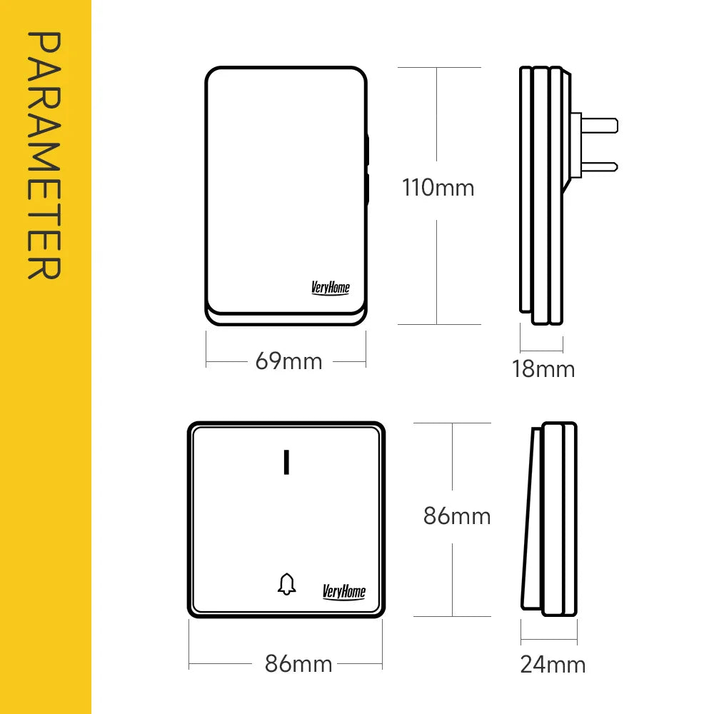 F31 Self-Powered Large-Button Doorbell