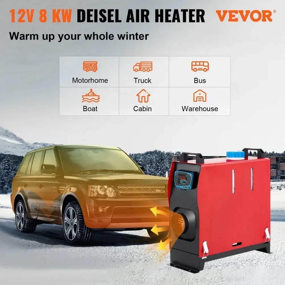 8KW Πετρελαίου Θερμαντήρας Αέρα Στάθμευσης 12V Όλα-σε-Ένα με LCD Τηλεχειριστήριο