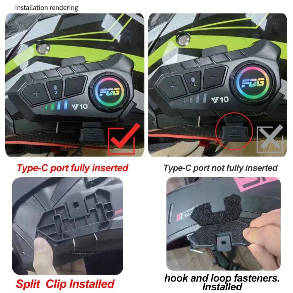Bluetooth 5.3 Motorcycle Helmet Headset - Mic Options