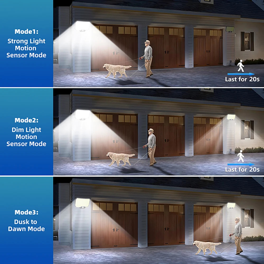 Solar Lights 234LED Solar Security Lights Outdoor Garden Motion Sensor 3 Modes Waterproof Split Solar Flood Wall Lights Garage