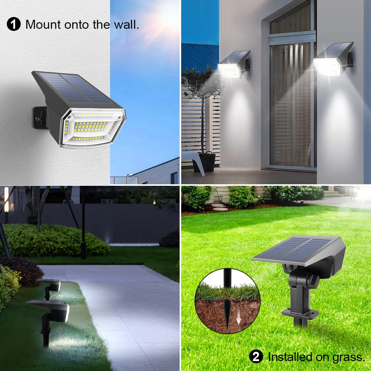Solar Garden Spotlight with Three Brightness Modes