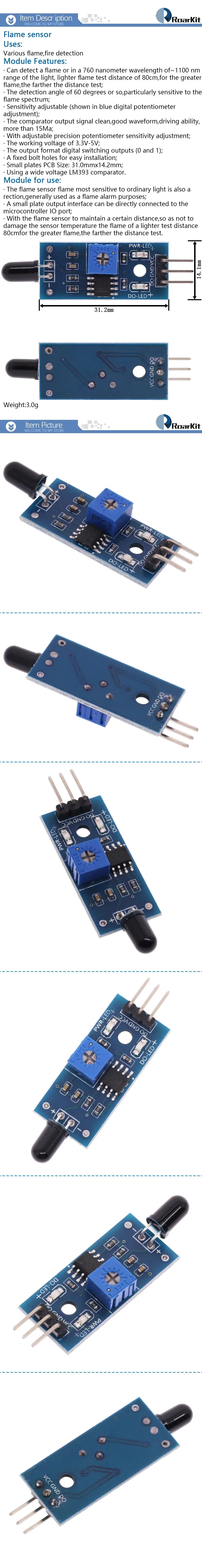 Módulo multipack de sensor de llama infrarrojo