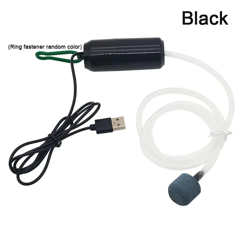 Pompă de aer pentru acvariu USB cu țeavă și piatră de aer, 5 V