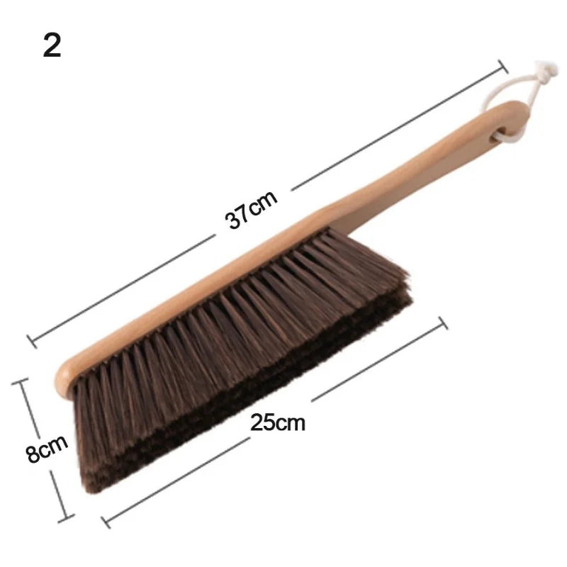 1PCS/2PCS Natural Wood Bristles Brush Anti-static Desktop Bar Grinder Coffee Powder Cleaning Brushes Domestic Bed Sweeping Broom