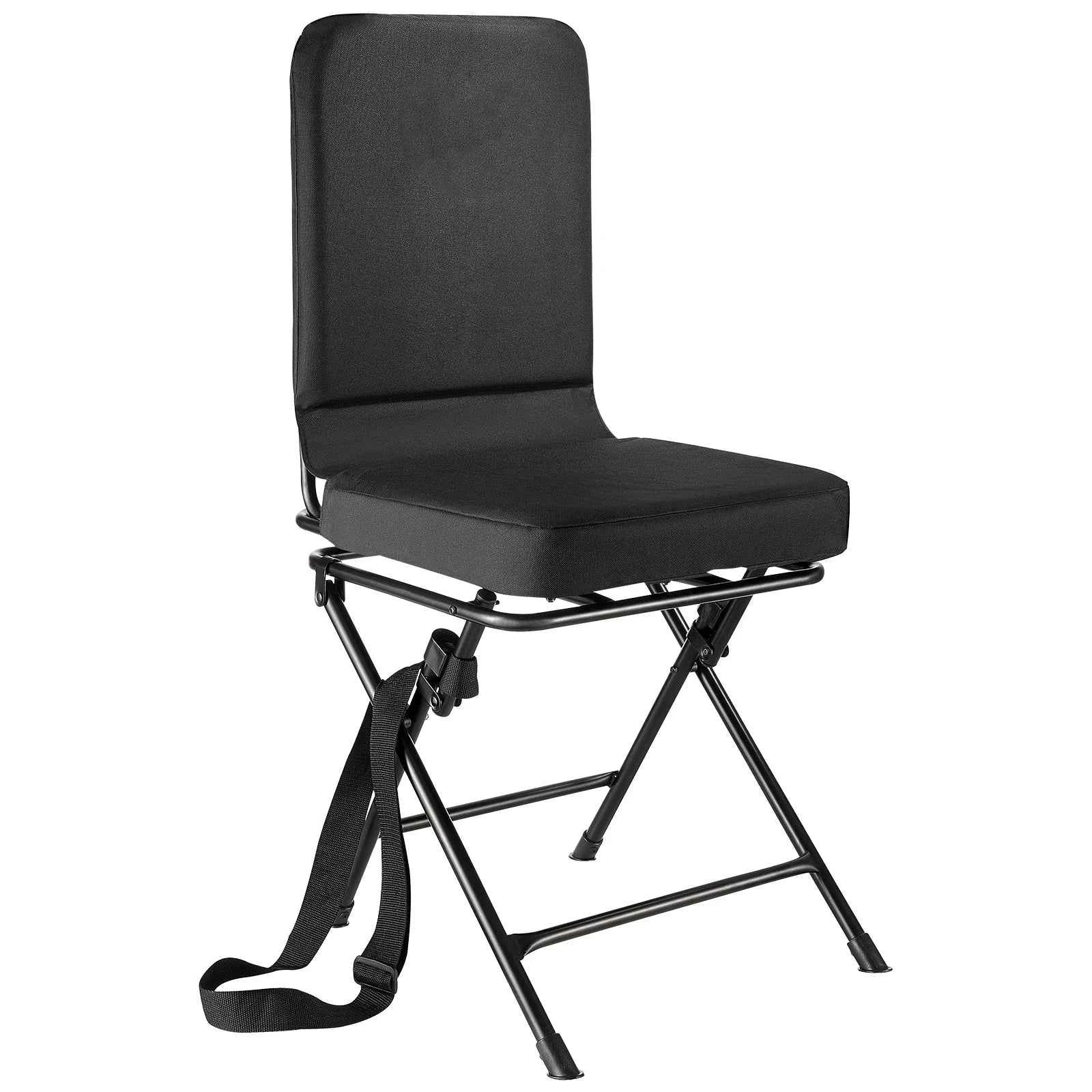 VEVOR Hunting Chair 360° Silent Swivel Foldable Lightweight Portable Blind Chair with Adjustable Shoulder Straps for Fishing