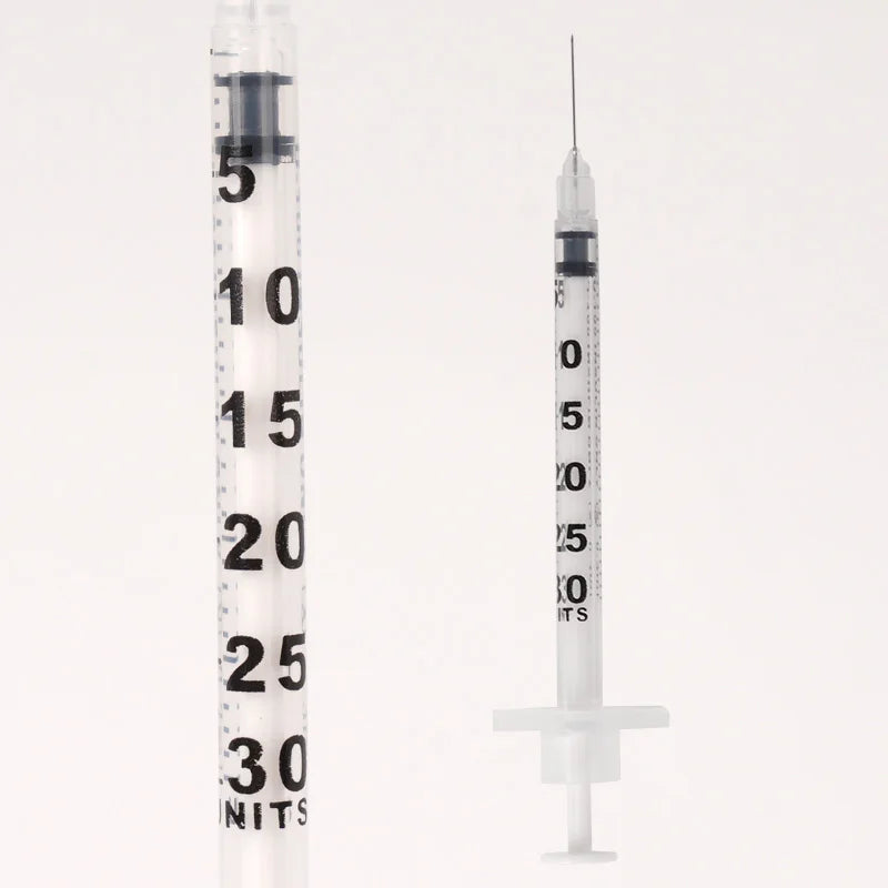 Disposable Veterinary Syringes 0.3–1ML with Needle (50/100 Pack)