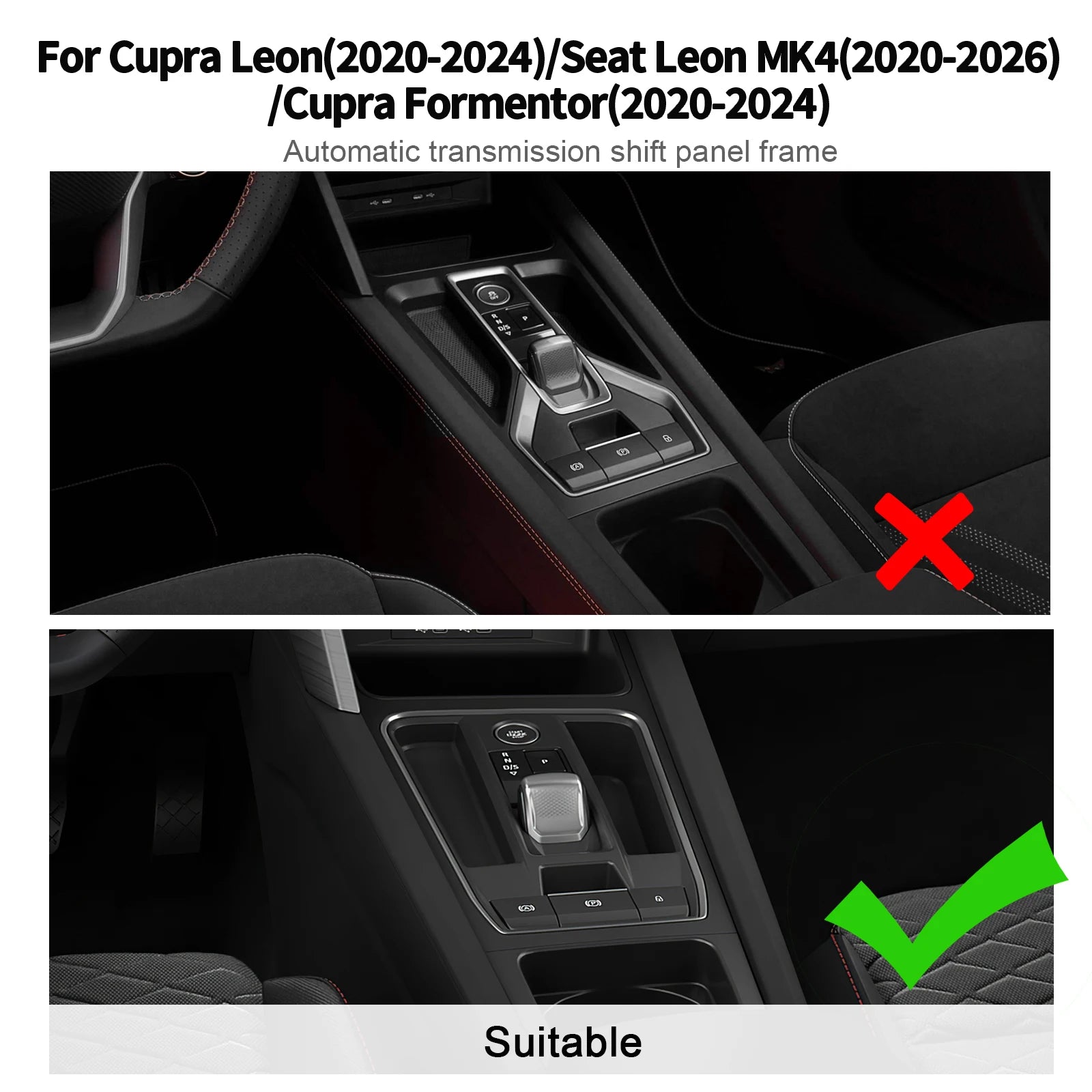 Carbon Fiber Style ABS Gear Trim for Seat Leon and Cupra