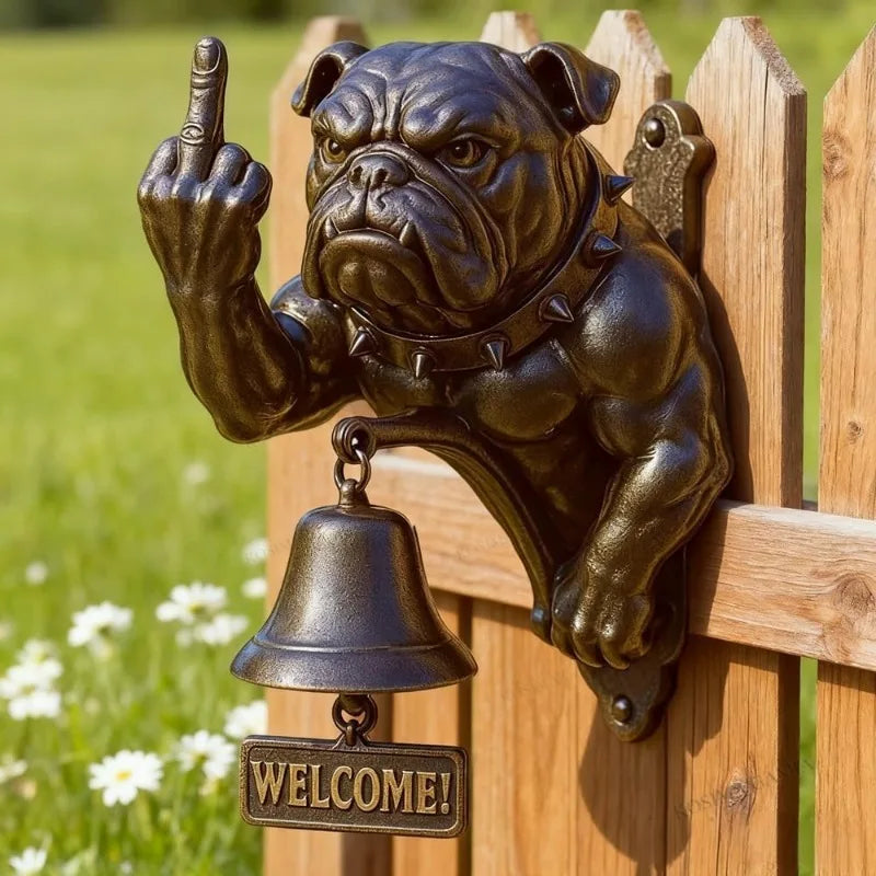 Bulldog Doorbell with Hanging Bell for the Front Door