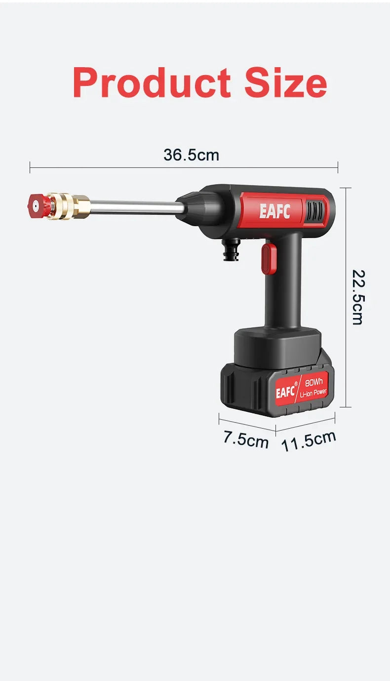 Cordless 60Bar Electric Car Wash Gun with Foam Generator