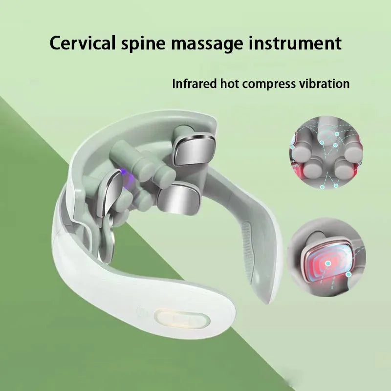 New Neck Massage Intelligent Charging Heating Hot Pressing Magnetic Pulse Fashion Multi User Usage Portable Pulse Neck Massager