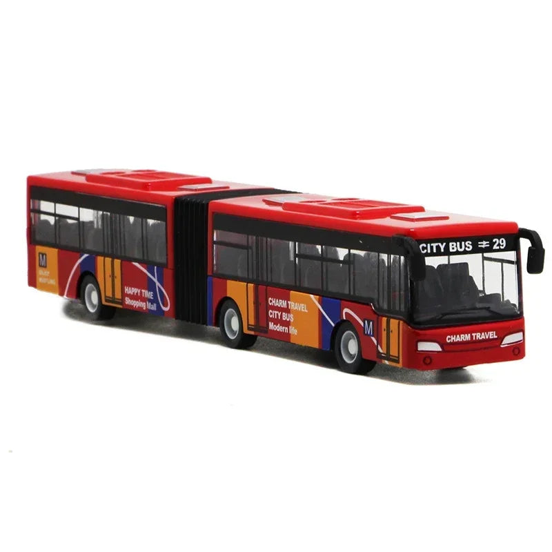 1:64 Alloy City Bus Model Vehicles City Express Bus Double Buses Diecast Vehicles Toys Funny Pull Back Car Children Kids Gifts