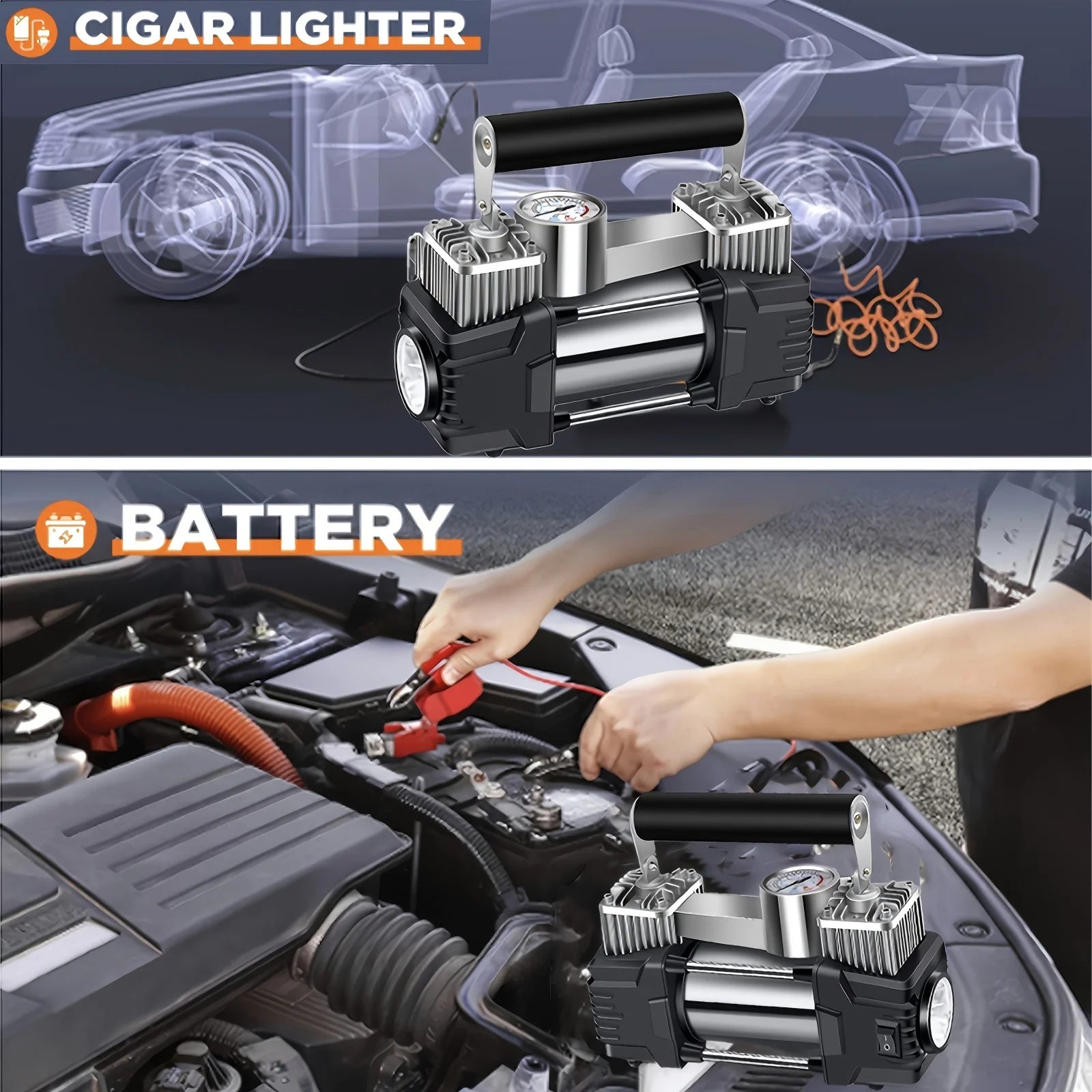 Startér s kompresorem na pneumatiky 150PSI automobilová vzduchová pumpa