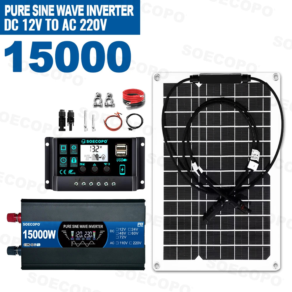 Complete Solar Kit with 800W Pure Sine Inverter & 20W Panel