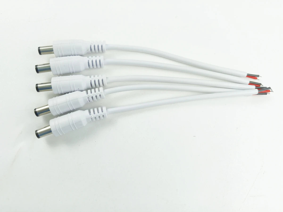 1/5/10 Pcs 5.5x2.1mm DC Male Female Power Plug Cable Wire Jack Adapter Connector for CCTV Single Color 3528 5050 LED Tape Light
