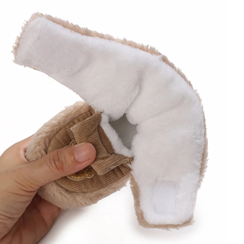 Cute Bear Baby Shoes Soft Plush Winter First Walkers