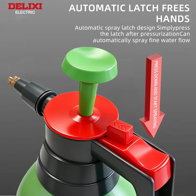 Hand Pump Sprayer,2L Handed Multi-Purpose Pressure Garden Sprayer,Safety Valve Adjustable Nozzle,for Lawn Garden DELIXI ELECTRIC