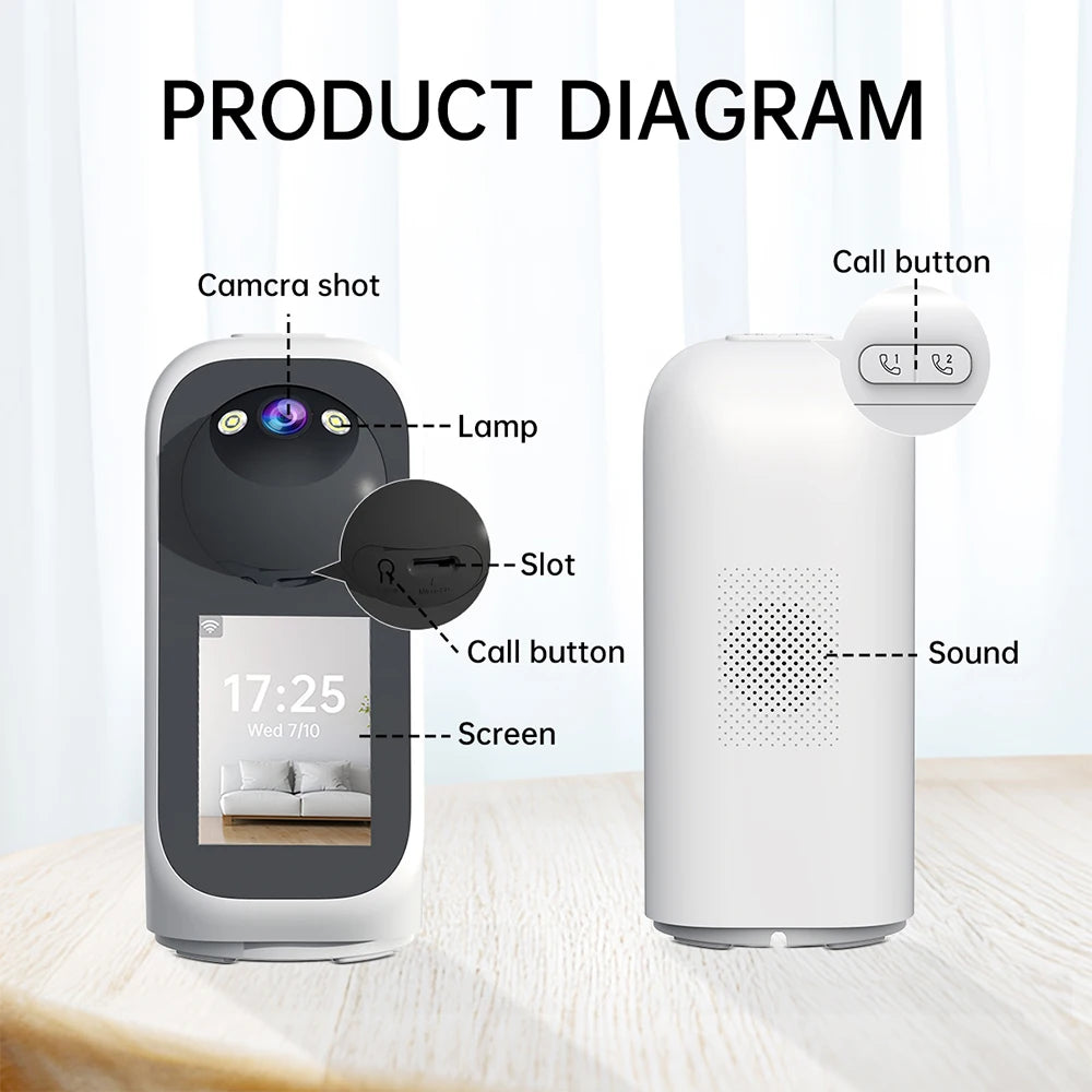 2K 3MP PTZ Baby Monitor with Video Calling and AI Tracking