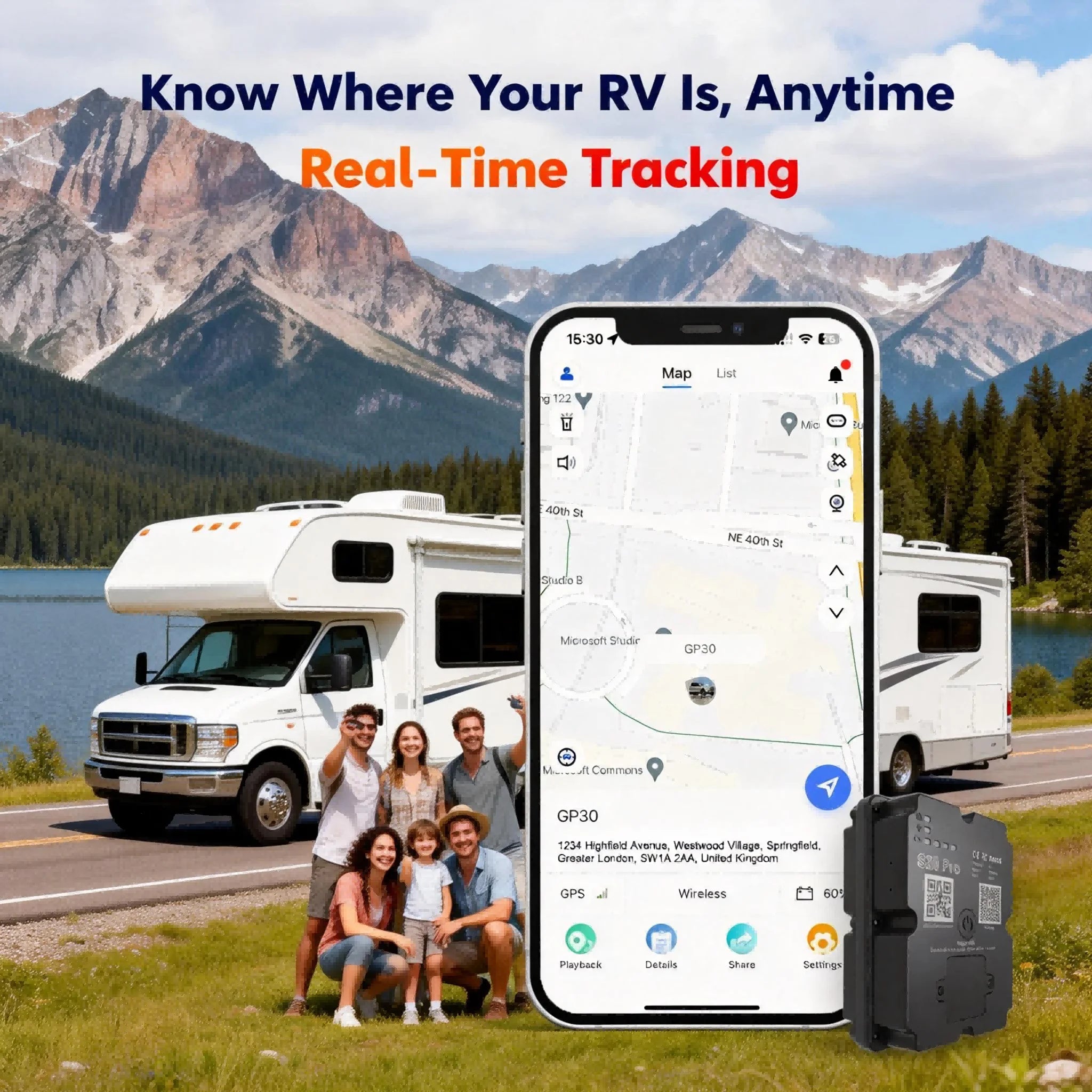 4G GPS Tracker for RV, Camper & Van Life with Real-Time Alerts