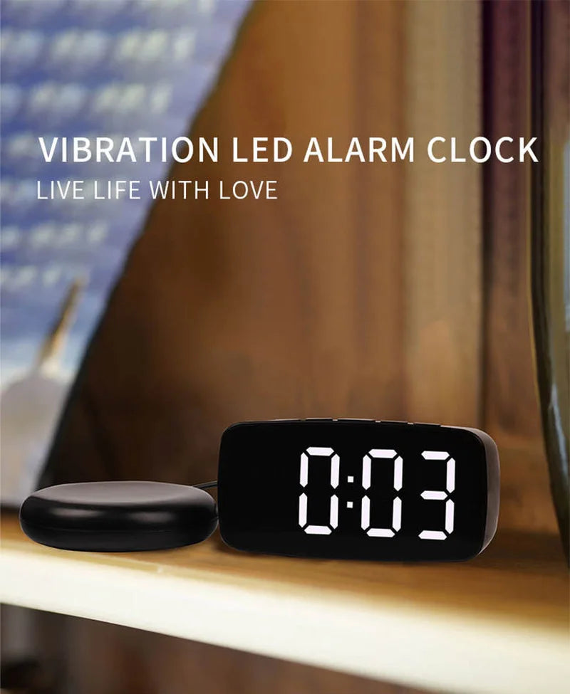 Super Loud Vibrating Alarm Clock with Bed Shaker Multifunctional Dual USB for Heavy Sleeper Deaf Hard of Hearing Snooze
