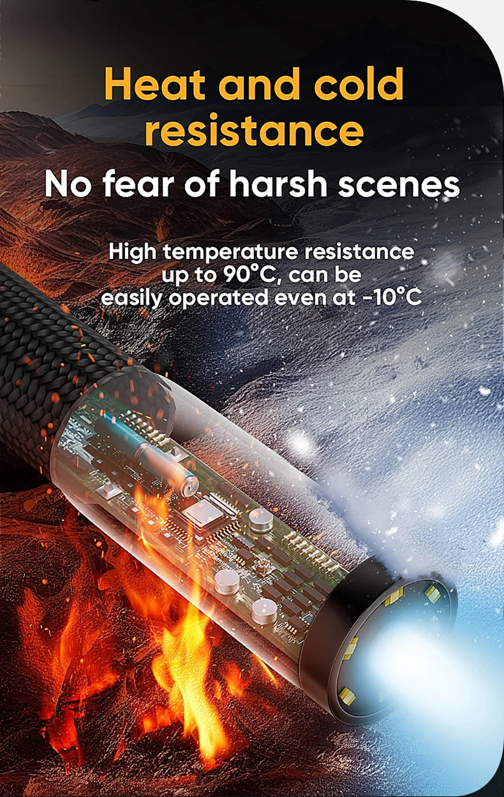 3.9mm 6mm Articulating Borescope with 4.3/5 Inch Screen 1080P HD LED Lights