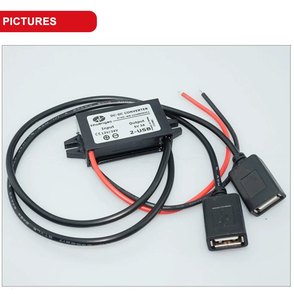 Convertisseur d'alimentation 12/24 V vers USB 5 V
