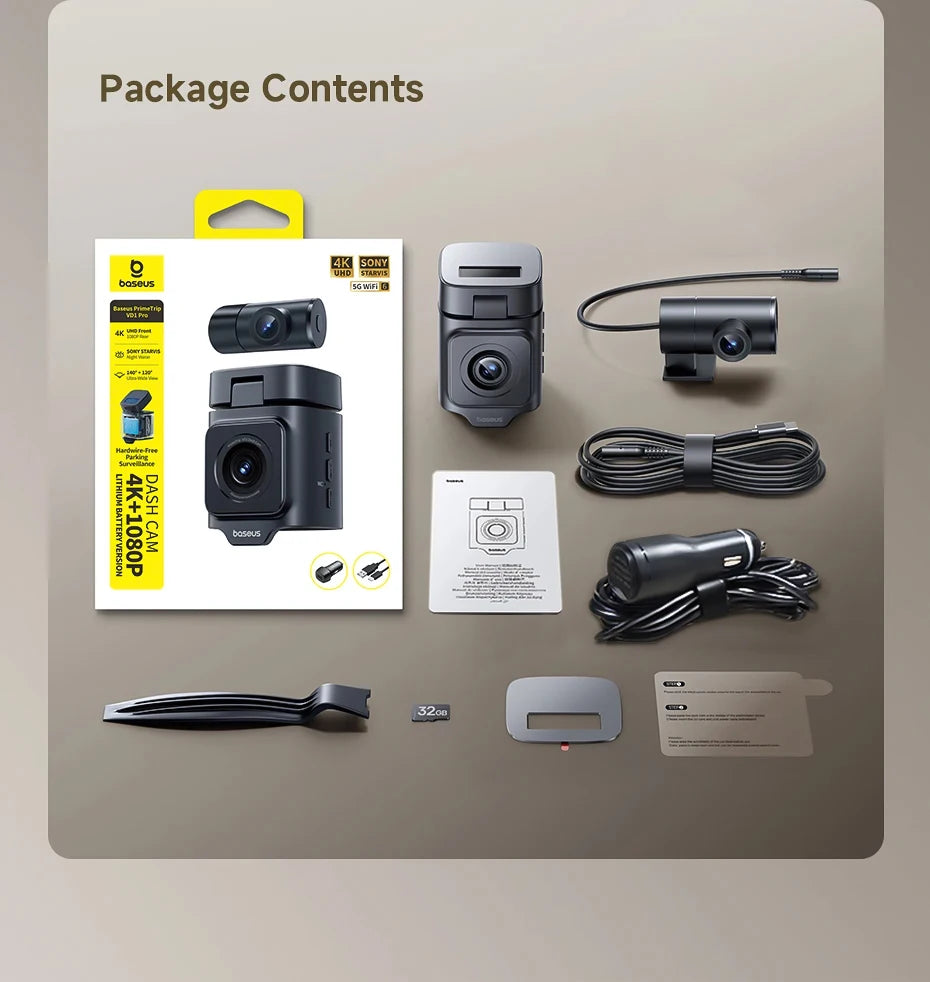 Baseus 4K Front and Rear Dash Cam with STARVIS Night Vision