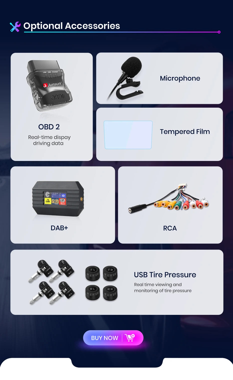 Junsun V1 Plus Car Radio with Wireless CarPlay & Android Auto