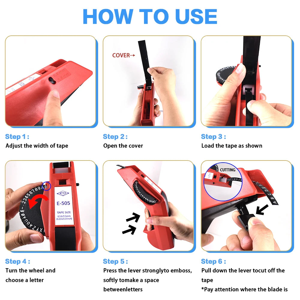 Manual Embossing Label Maker - Tape Bundle Options