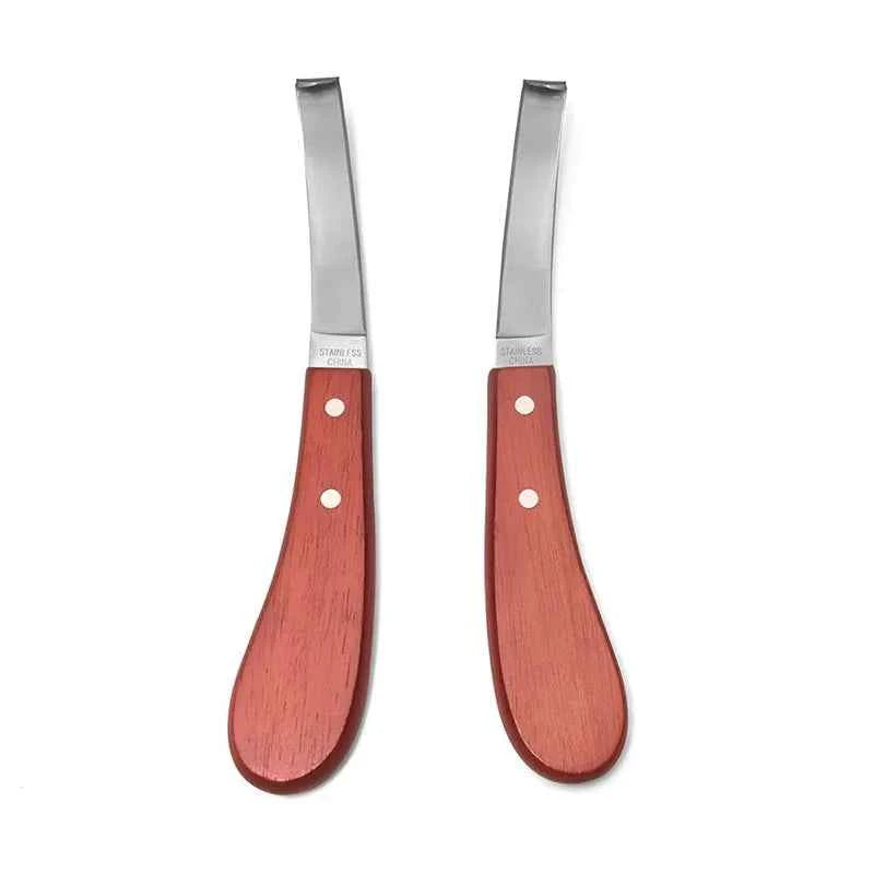 Hoof Trimming Knife with Wooden Handle