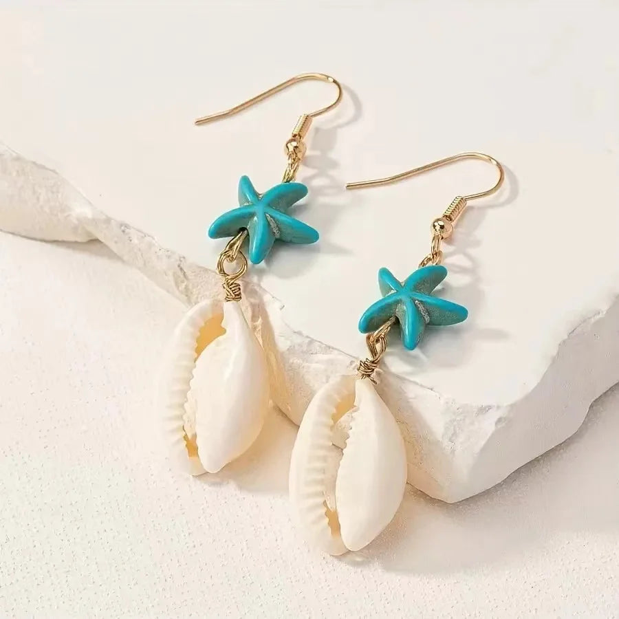 Fashion Delicate Gold Plated Irregular Back Earrings Heavy Design High Quality Cream Flower Earrings, The Best Family Gift For i