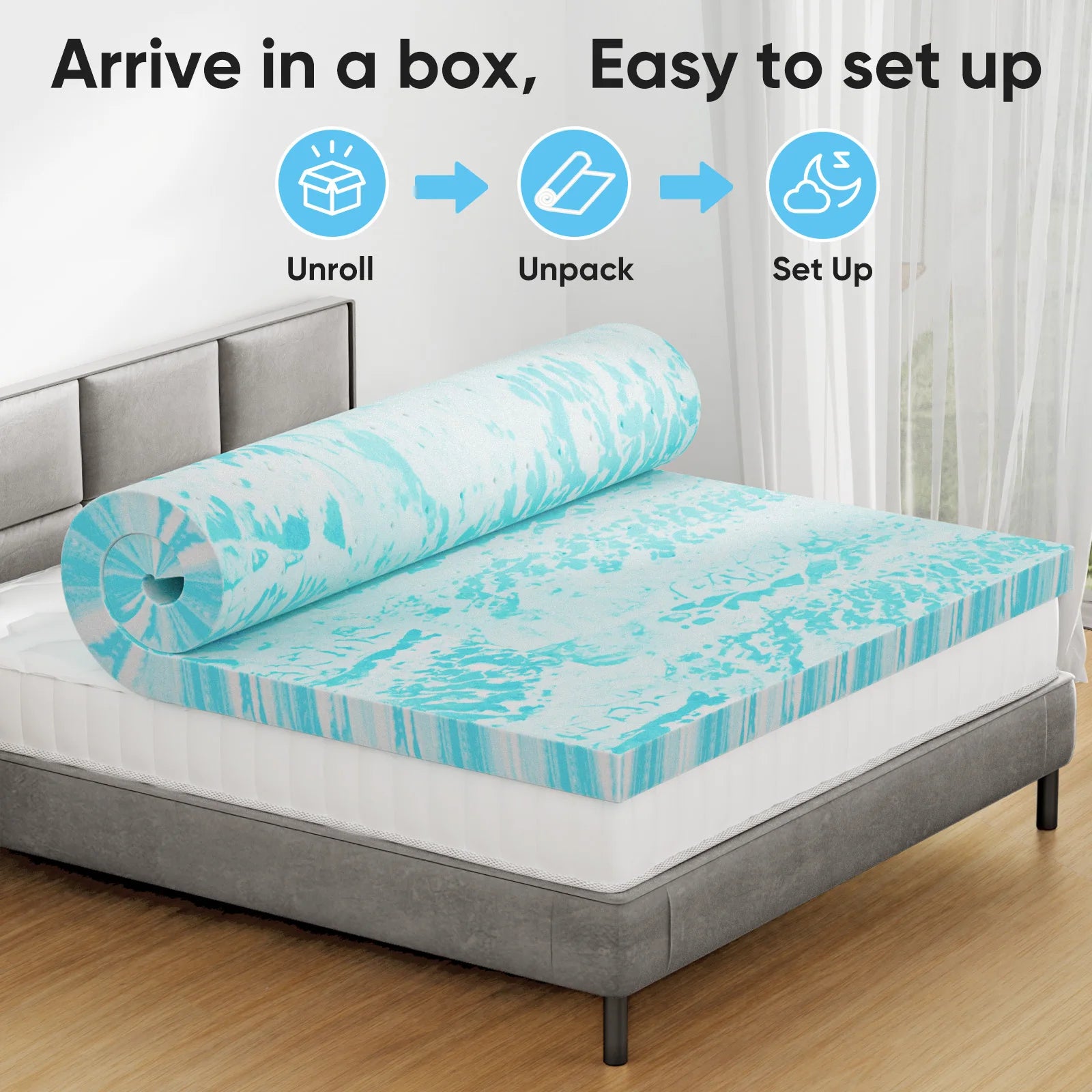 3 Inch Gel Memory Foam Mattress Topper Full Size Cooling Comfort