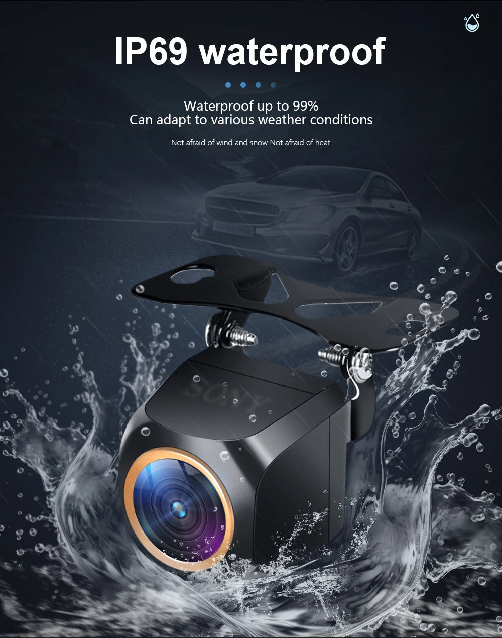 AHD 1920x1080P Car Rear View Camera 200° for Fisheye Golden Lens Full HDR Night Vision Vehicle Back Car Reversing Front Camera