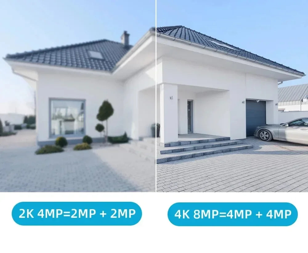 Telecamera di sicurezza PTZ WiFi a doppia lente 8MP con tracciamento automatico