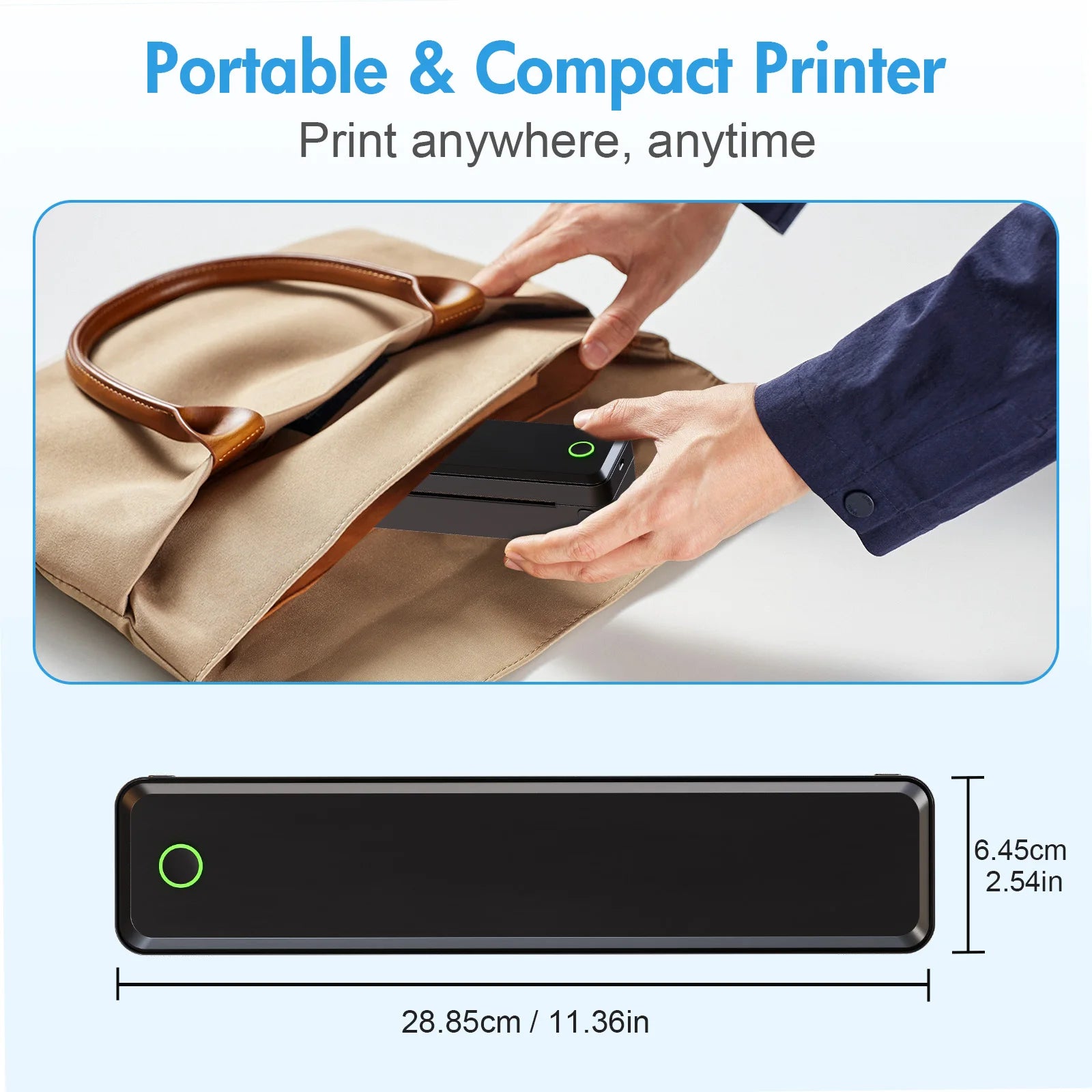 Wireless Inkless Thermal A4 Printer for Travel, Office, School