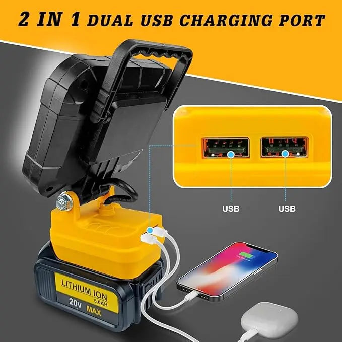 Cordless LED Work Light with USB Port, 3- to 8-Inch Options