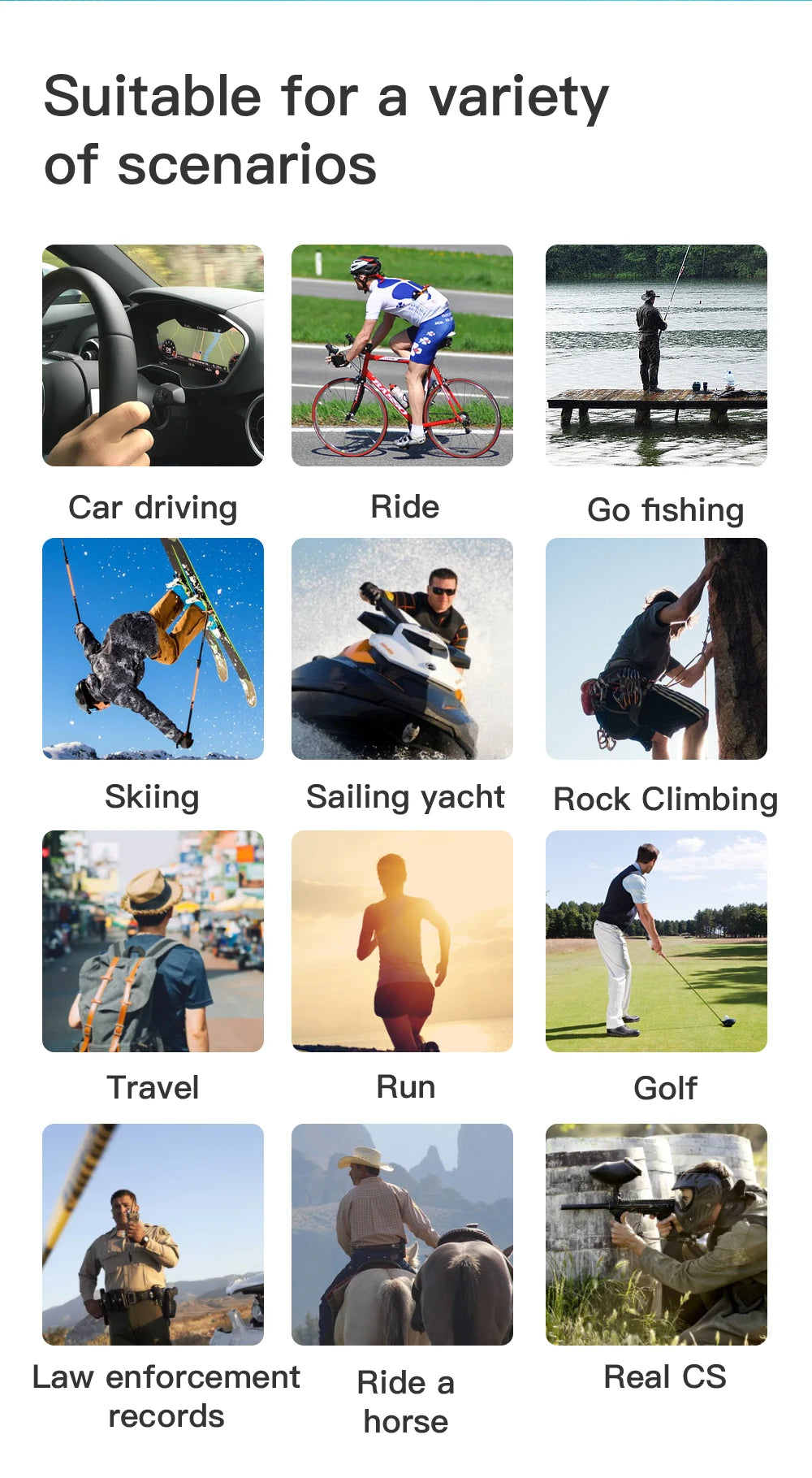 4K Video Glasses with 2-Hour Recording for Riding and Outdoor Use