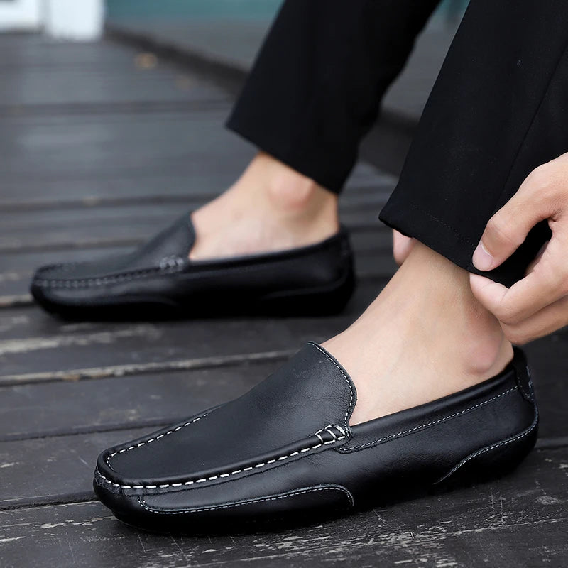 Genuine Leather Breathable Slip-On Loafers for Men