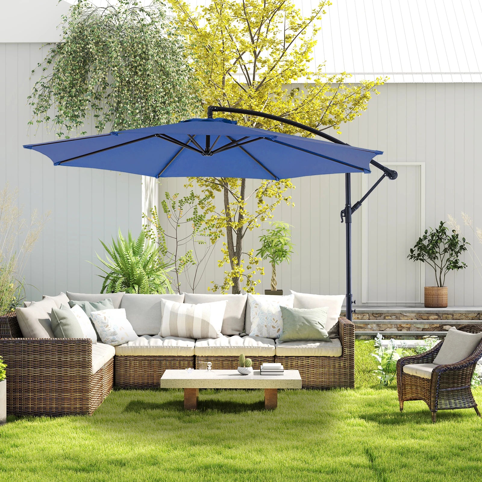 10FT Udendørs Parasol med Vip og UV50+ Solbeskyttelse