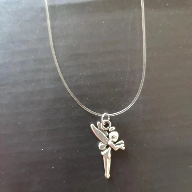 5 Colors Dazzling Zircon Necklace Invisible Transparent Fishing Line Simple Pendant Necklace Jewelry For Women Pearl Jewelry