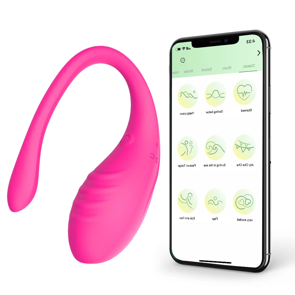 Œuf vibrant portable contrôlé par application avec 9 modes pour couples