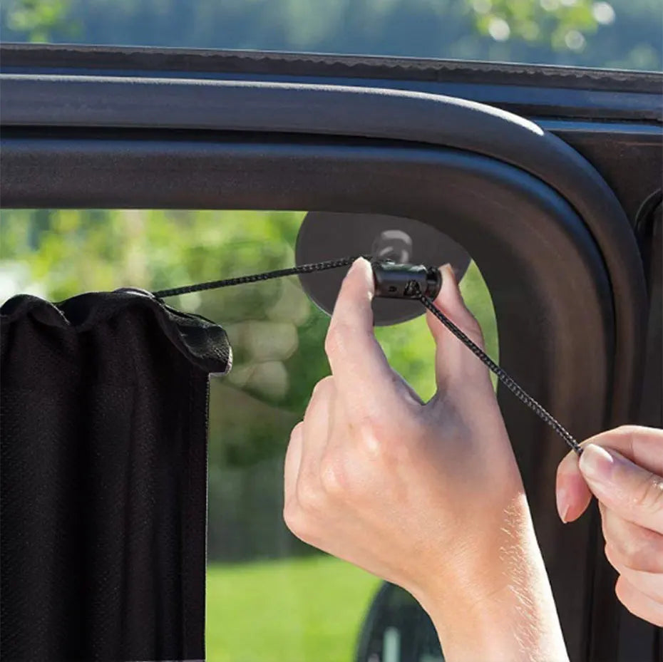 SEAMETAL 2Pcs Car Sun Shade Curtains Side Window Sunshade Summer Sun Protection 95% Light/UV Blocking Auto Privacy Blind Curtain
