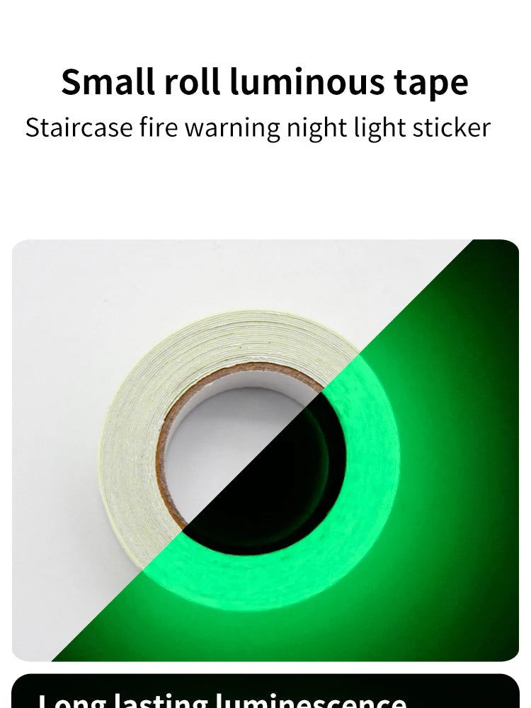 Self-adhesive Luminous Safety Tape, DIY Decorative Glowing Tape, Stage Stair Safety Warning Tape Green Fluorescent Warning Tape