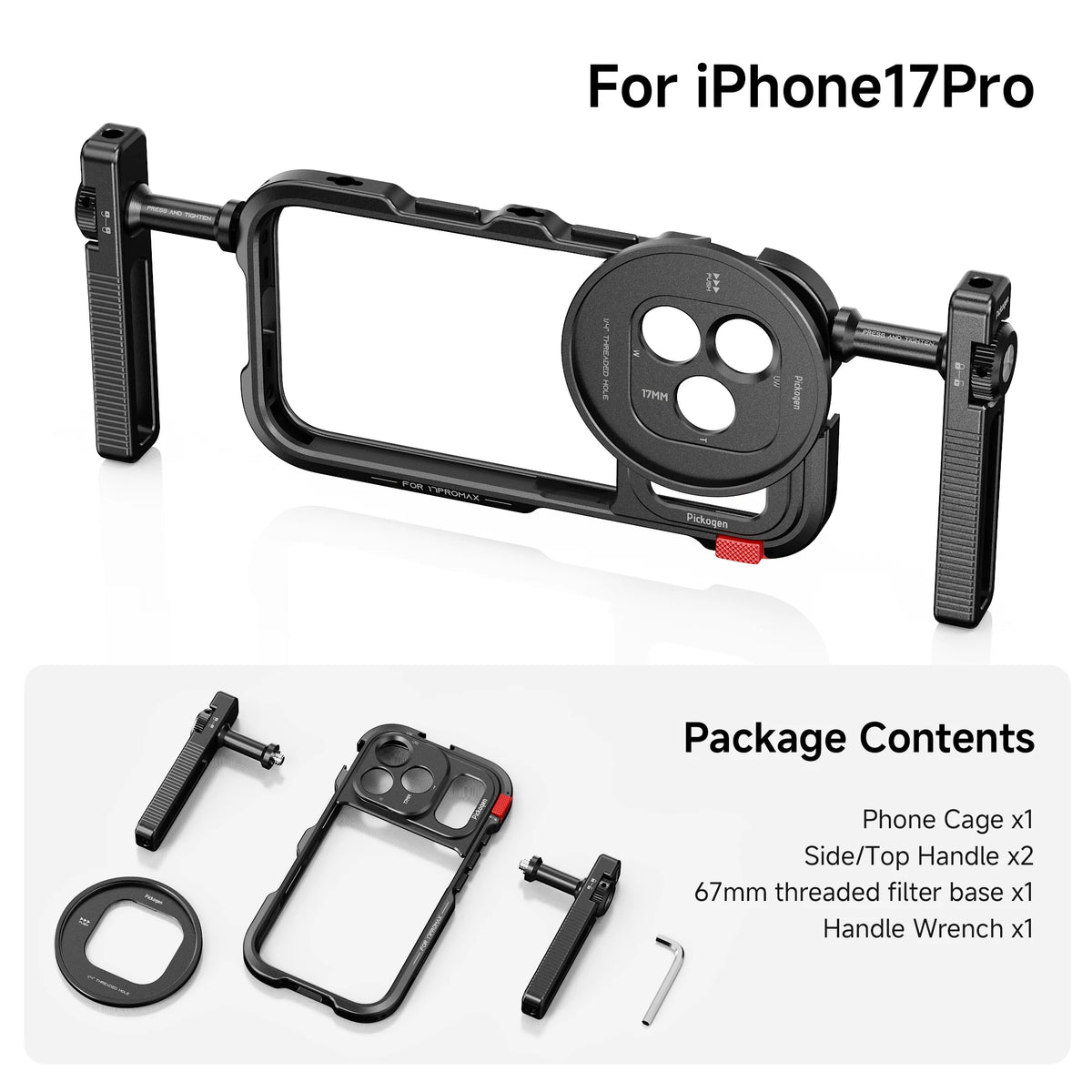 Klatka operatorska PICKOGEN do iPhone’a 17 Pro i Pro Max