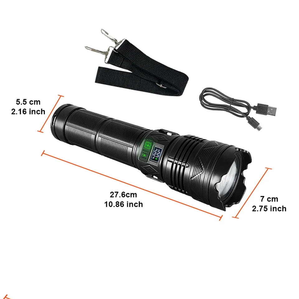 2026 New Upgrade Ultra Powerful Flashlights Rechargeable LED Tactical Torch Super Bright Lamp Outdoor Adventure Fishing Camping