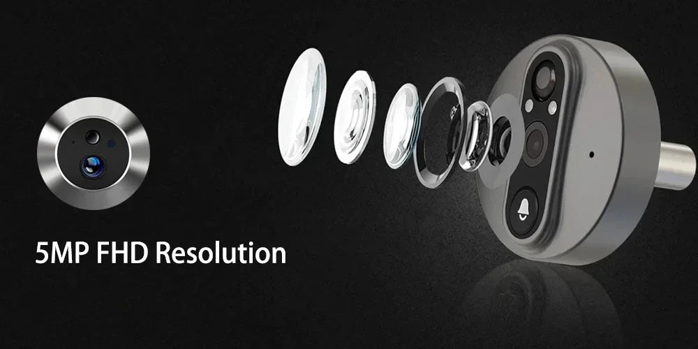 Battery-Powered 5MP WiFi Peephole Camera